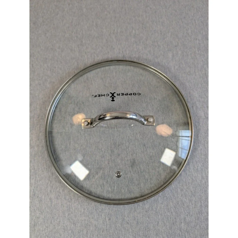 Copper Chef Round Clear Glass Lid w/ Stainless Steel Rim Vent Hole 10